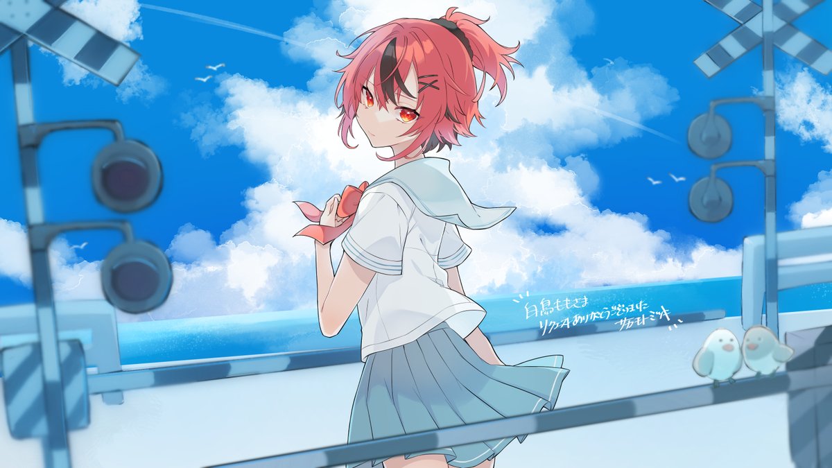 「skeb納品ですVtuberの白鳥もも様(#shiratorimomo )を描か」|サカモトミツキ/ご依頼受付停止中のイラスト