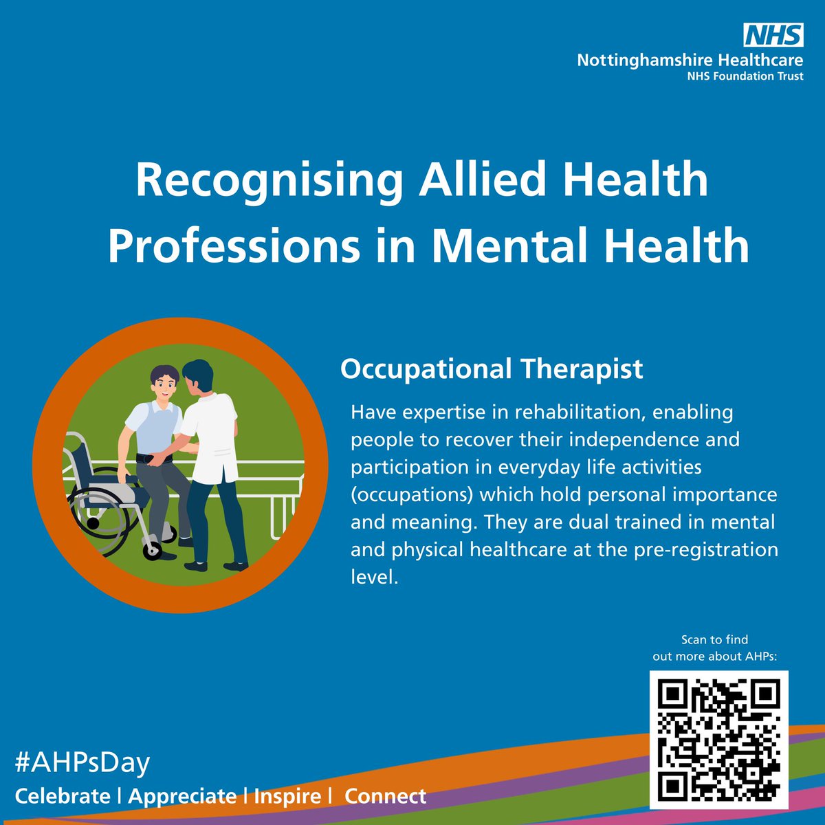 Occupational Therapists seek out what holds meaning for people - making them imperative within many services, but especially within mental health #AHPsDay #AHPsInMH
