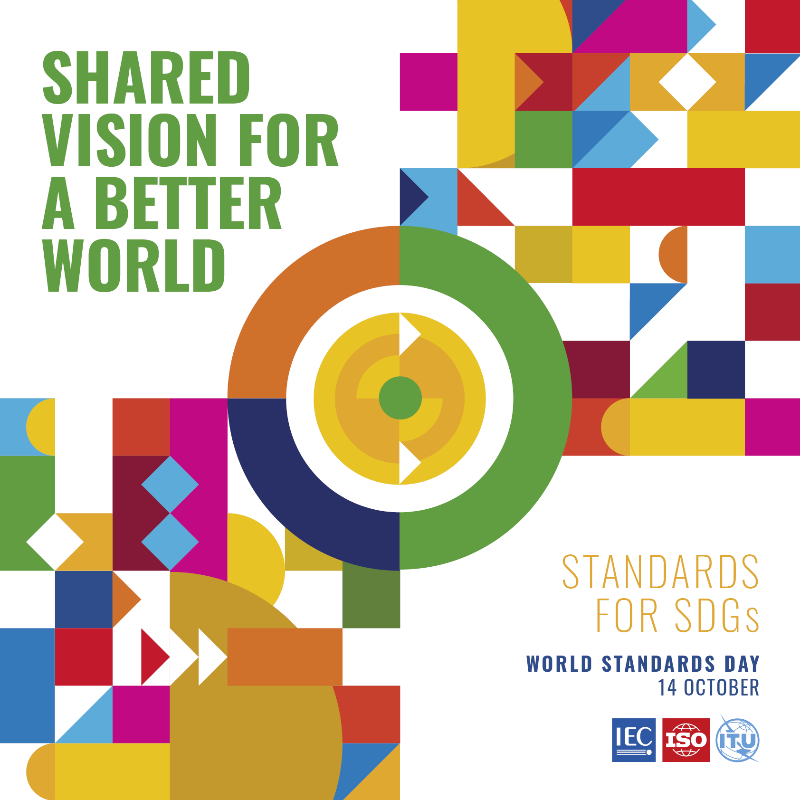GLEIF's tweet photo. Happy #WolrdStandardsDay! ๐ฅณ We join @isostandards, @ITU & @IECStandards to celebrate this special occasion and reaffirm our commitment to creating a better world by promoting the broader use of #Standards, including the Legal Entity Identifier (#LEI), based on #ISO17442.