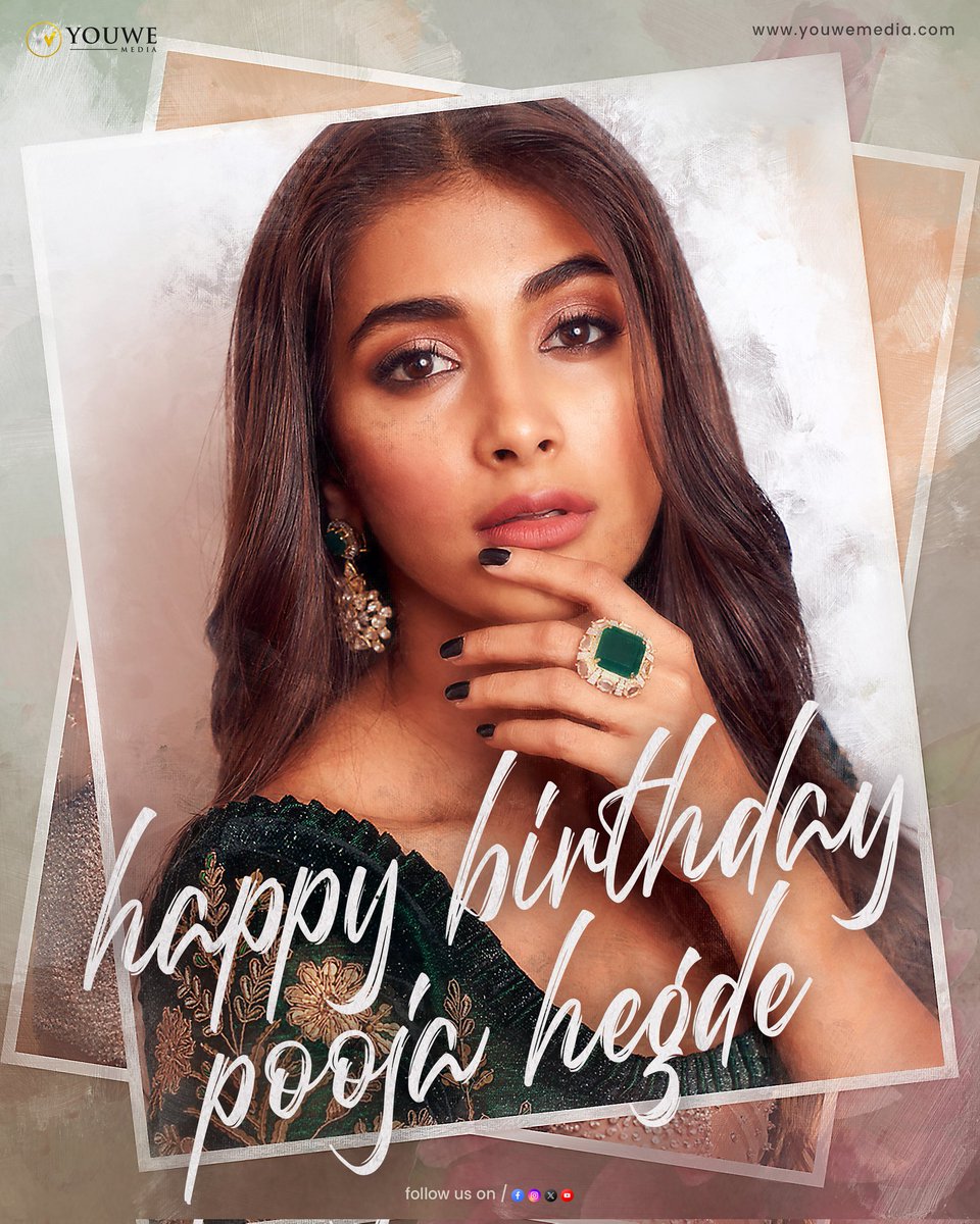 Wishing the Dazzling Diva, our Butta Bomma aka @hegdepooja a very Happy Birthday🎉💖

Your alluring beauty never & talent fails to captivate. Here's to another fabulous year in your incredible journey🎊✨

#HBDPoojaHegde #HappyBirthdayPoojaHegde #PoojaHegde #YouWeMedia