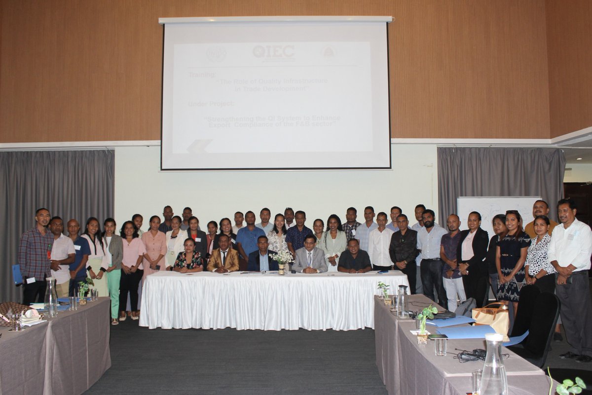 The training on “Role of Quality Infrastructure in Trade Development” provided by UNIDO supported by IQTL,I.P was held on April 25, 2023, at Hotel Timor-Plaza, conducted by UNIDO's Chief Technical Adviser - Mr. Sushil Kumar Saxena. #QualityInfrastructure