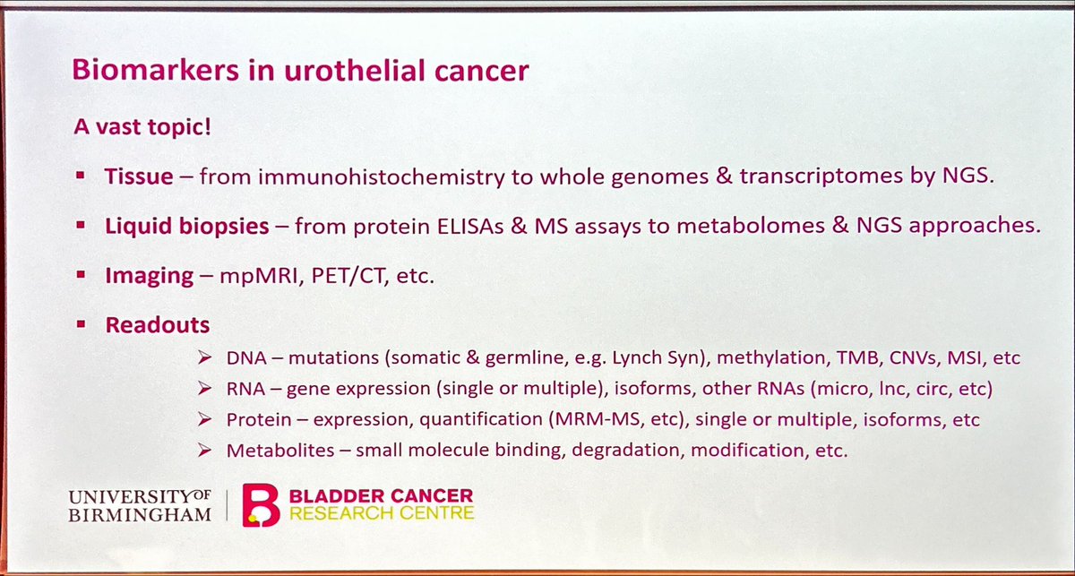 PBlanchardMD's tweet photo. Promising data on biomarker for urothelial cancers (NMIBC MIBC UTUC) both for screening, treatment and follow-up. Excellent talk by Prof Rik Bryan at #FOCUS23
#bladdercancer #blcsm https://t.co/OG1gvOt0Gs