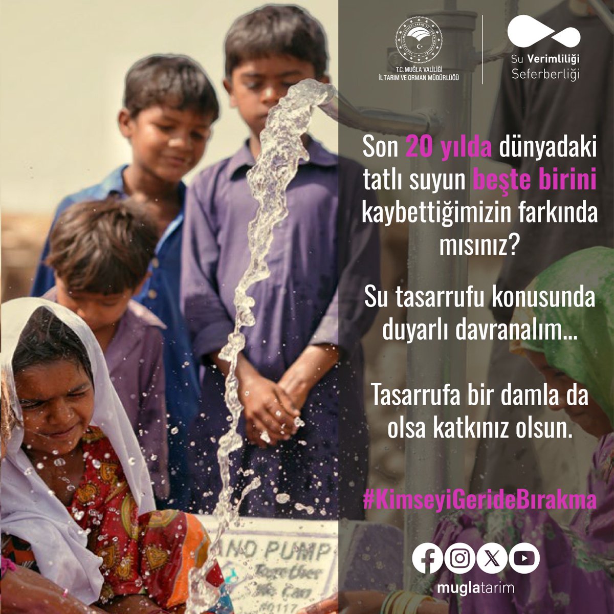 muglatarim's tweet photo. Dünya Gıda Günü ana temasını işliyoruz
"SU HAYATTIR SU GIDA DEMEKTİR. KİMSEYİ GERİDE BIRAKMA" 
Geleceğe bir damla da sen bırak... https://t.co/3Dc8MLOAD0