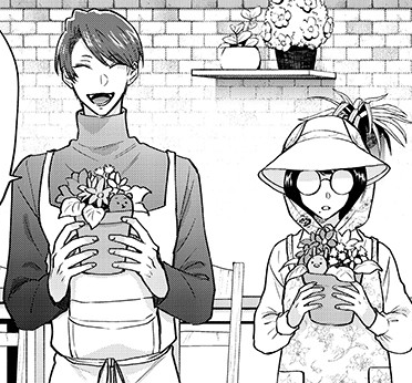 KonnoAkane's tweet photo. Ikebana with UsaKuma! First apart, then in the same pot! Gaku-sensei should pitch the idea of such a merch to the publisher. I'd buy it. 😍
#うらみちお兄さん
#uramichioniisan
#usahara #kumatani 
#兎熊 https://t.co/iZxvAasDrz