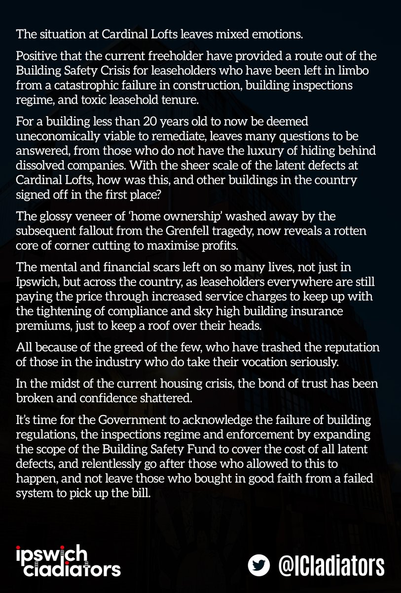 Our statement in full.

#BuildingSafetyCrisis