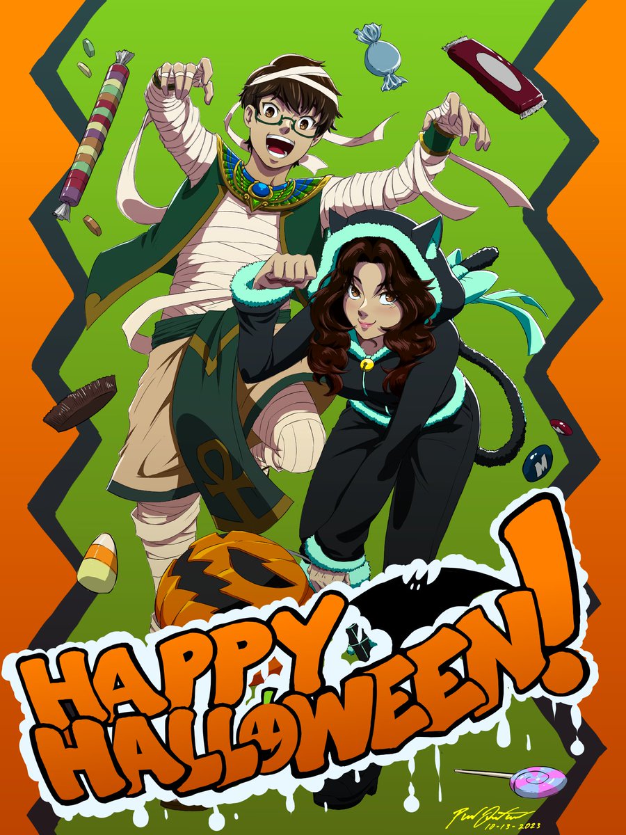 TheP_R_Cruise's tweet image. BOOO! Made a picture for the spooky month! 
👻I hope y&apos;all enjoy!

#spookymonth #AnimeArt #ocart