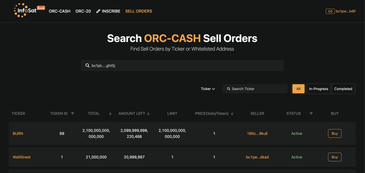 We are proud to announce the launch of Sell Orders for the ORC-CASH Protocol Sell Operation.

You will be able to 1-click buy any tokens on offer.

infosat.io/sell