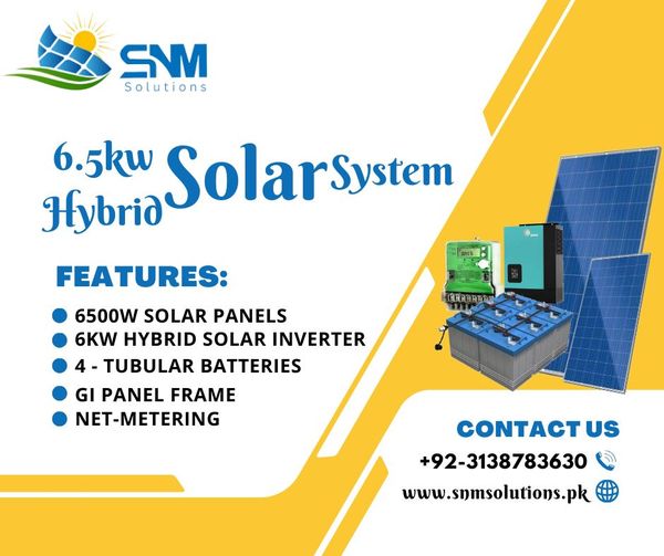 SnmSolutions1's tweet image. 6.5 kW hybrid solar system is a solar power setup that combines both solar panels and energy storage to generate and store electricity.
Features:
Backup Power
Load Shifting
Financial Incentives
Long-Term Savings
#SolarSolutions
#HybridSolarSystem
#Batterybackupsolar
#netmetering