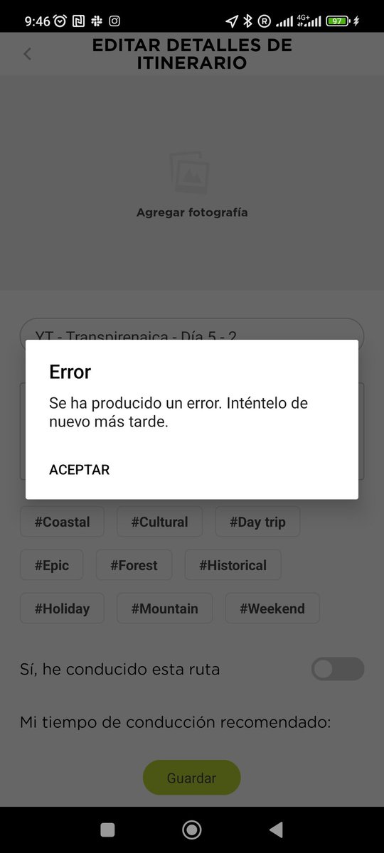 NotAnOverlander's tweet photo. @CalvoConBarba @TomTom Por ejemplo al guardar cualquier ruta 😥. @TomTom https://t.co/5nfVtMpgf3