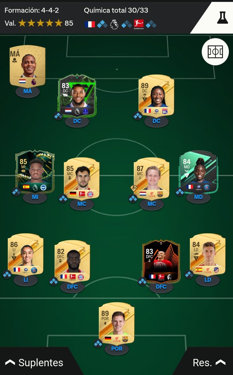 IvanPudis9's tweet photo. @xARiiAN Buenas ariian tengo 150k y juego 4-2-3-1
Transferible Ter steguen, Upamecano, Sildilla, Goretka y De Jong. Harías algún cambio?  Muchas gracias crack! https://t.co/9pvDasKiVt