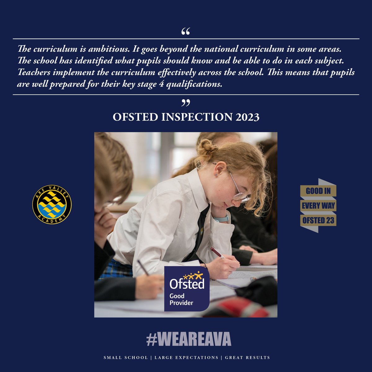WE LOVE TO SHARE GOOD NEWS WITH YOU! It is with great pleasure that we can let our community know that we have been judged as 'GOOD' after our recent Ofsted inspection. #weareava #smallbutmighty #goodineveryway #ofsted #OfstedGOOD #Ofsted2023