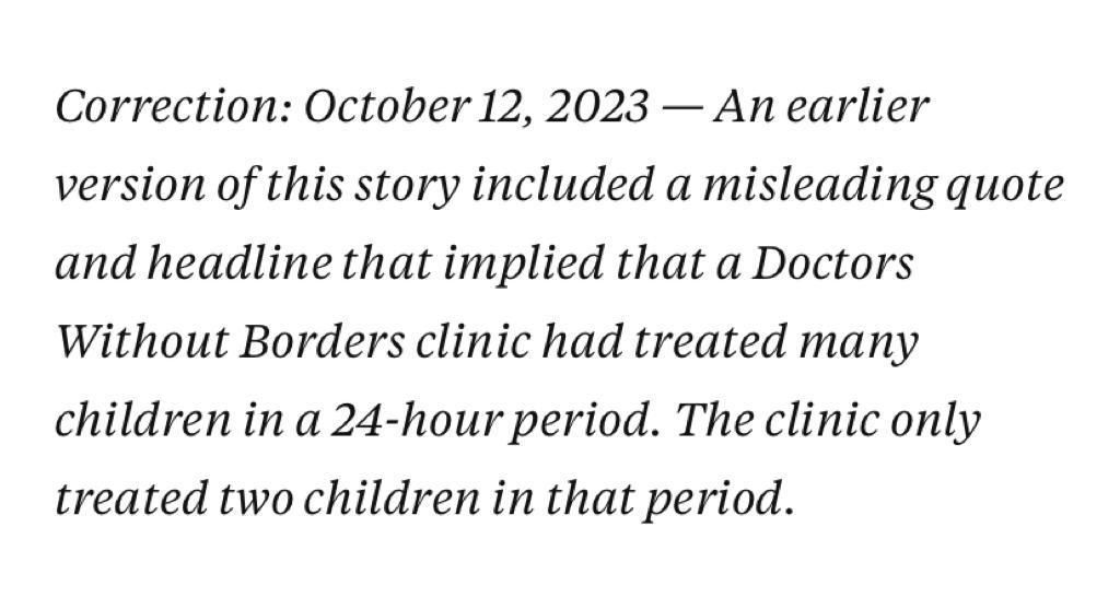 HonestReporting's tweet photo. UNBELIEVABLE: From "100% of the injured were children" to "the clinic only treated two children."

While we thank @BusinessInsider for issuing a correction, this graphically illustrates the disinformation spread by NGOs in Gaza and amplified by the media. https://t.co/uryFgnbVqf