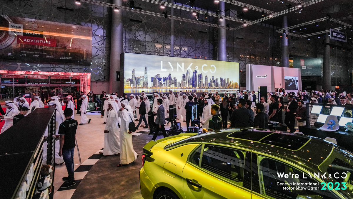 Lynkcoqa's tweet photo. Throwback to Lynk &amp; Co's launching in Qatar at the GIMS.

Lynk &amp; Co represents the newest addition to Auto Class Cars, a subsidiary of the Nasser Bin Khaled Group.

اطلاق Lynk &amp; Co في معرض جينيف الدولي.
و هي أحدث إضافة إلى شركة  اوتو كلاس التي هي تابعة لمجموعة ناصر بن خالد. https://t.co/ptffuW1kqX