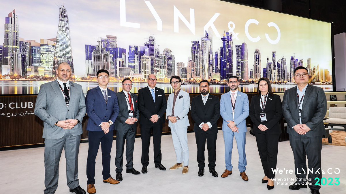 Lynkcoqa's tweet photo. Throwback to Lynk &amp; Co's launching in Qatar at the GIMS.

Lynk &amp; Co represents the newest addition to Auto Class Cars, a subsidiary of the Nasser Bin Khaled Group.

اطلاق Lynk &amp; Co في معرض جينيف الدولي.
و هي أحدث إضافة إلى شركة  اوتو كلاس التي هي تابعة لمجموعة ناصر بن خالد. https://t.co/ptffuW1kqX