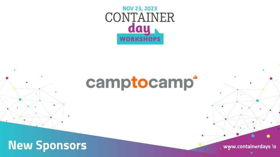 ConDaysEU's tweet image. 📣 We are delighted to announce our newest sponsor for ContainerDay Workshops - a big shoutout to @camptocamp!

More info on partners and agenda: bit.ly/3PVK1Sw
#ContainerDayWorkshops #CDWorkshops #MachineLearning #Security #k8s #automation #edgecomputing