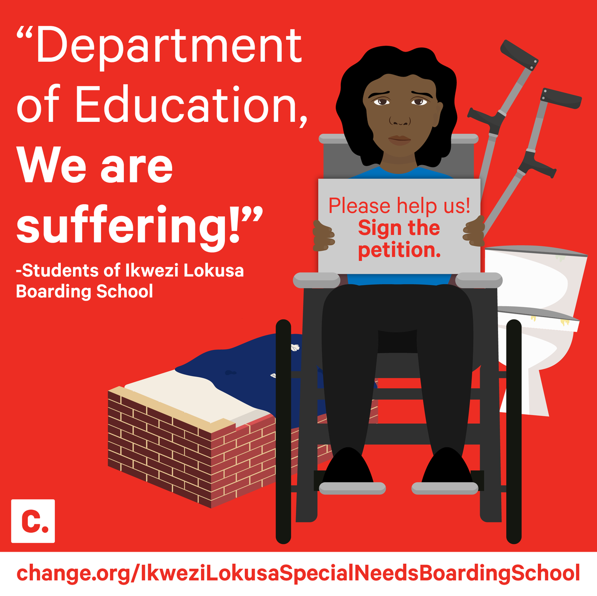 #Disabled children at Ikhwezi Lokusa Special Needs Boarding School are sleeping on bricks and learning under horrific conditions. A teacher accused of raping one of the children still works there too. Please sign @hanif_kruger's petition demanding that @DBE_SA deliver on the