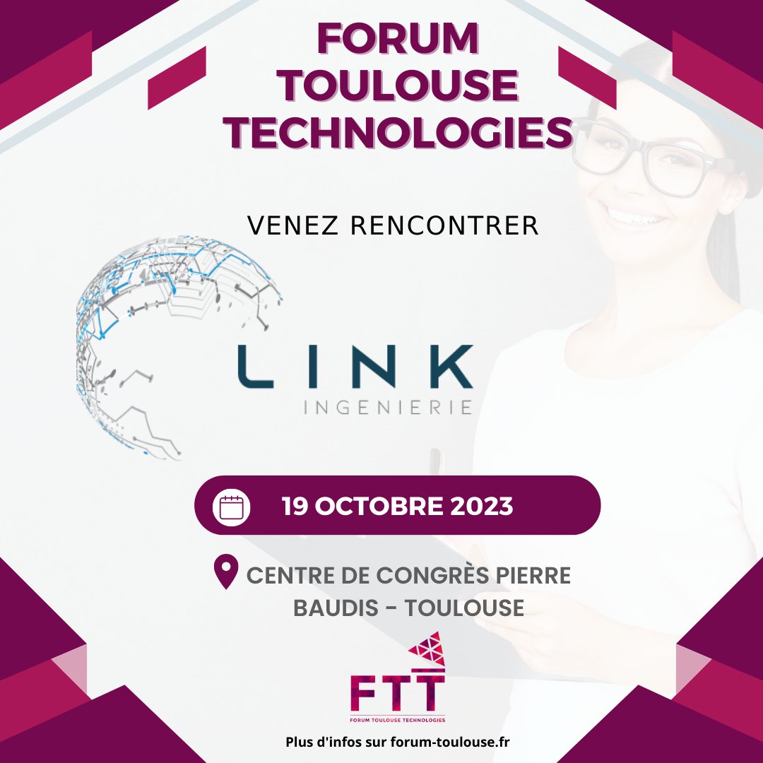 🌟 En quête de stages, d'alternances ou d'emplois passionnants? 🚀

🗓️ Inscrivez-vous dès maintenant au Forum Toulouse Technologies et boostez vos chances avec Link-ingenierie et 60 autres entreprises. 🔥

📍Rejoignez-nous ici 👉 bit.ly/ftt23 💼✨