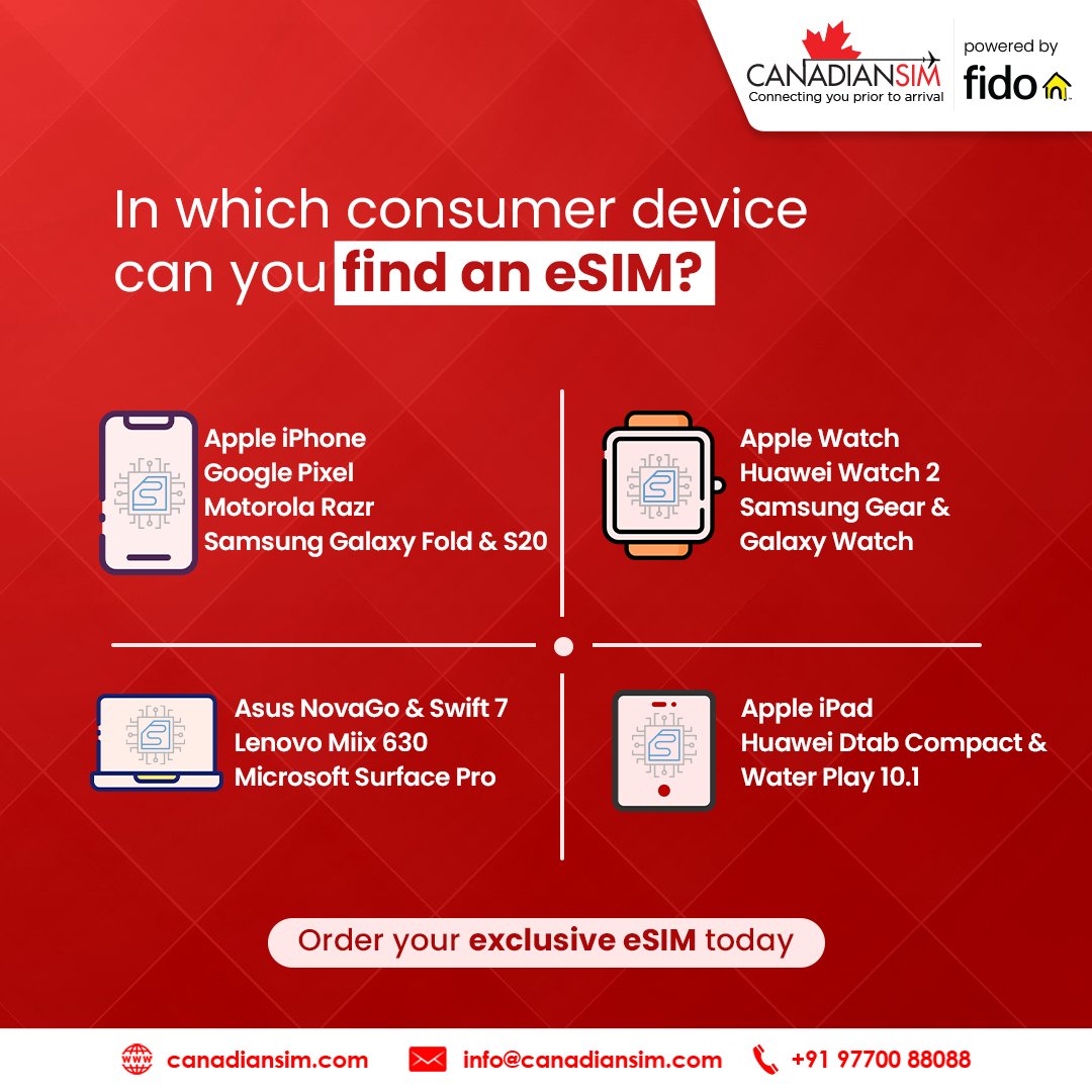 Are you ready to embrace the digital SIM revolution with CanadianSIM? Well, then let’s see what you know about devices supporting eSIM.

Comment down your answers!

#canadiansim #digitalSIM #eSIM #smartdevices #technologyquiz #mobiletech #devicecompatibility #esimrevolution