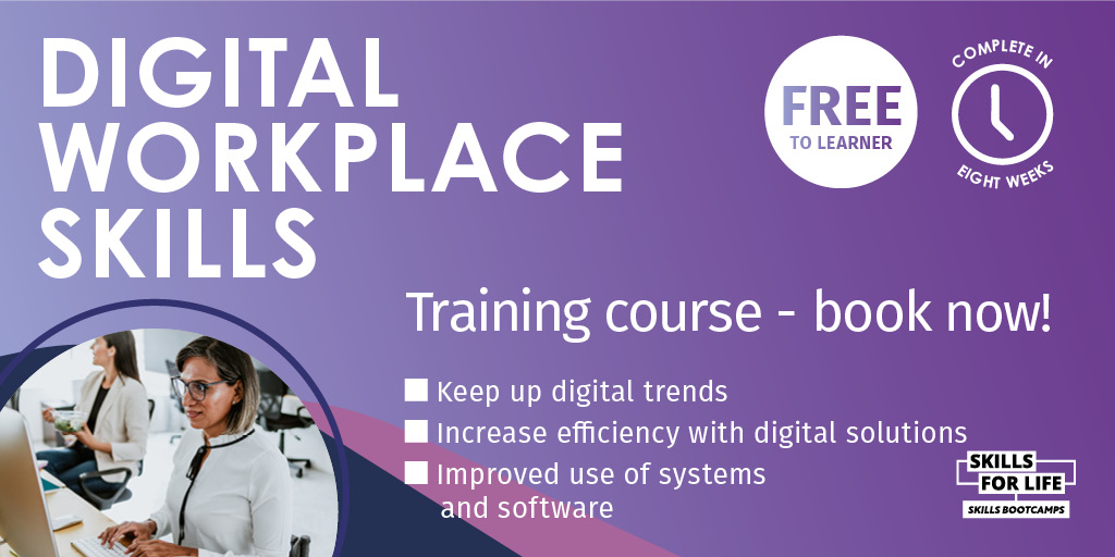 From the beginner to the tech-savvy, our Digital Workplace Skills can help you to take a deep dive into the tools you need to boost your digital competence! Fully funded, flexible courses to make you more efficient in 8 weeks 
🔗 bit.ly/46d3Snk