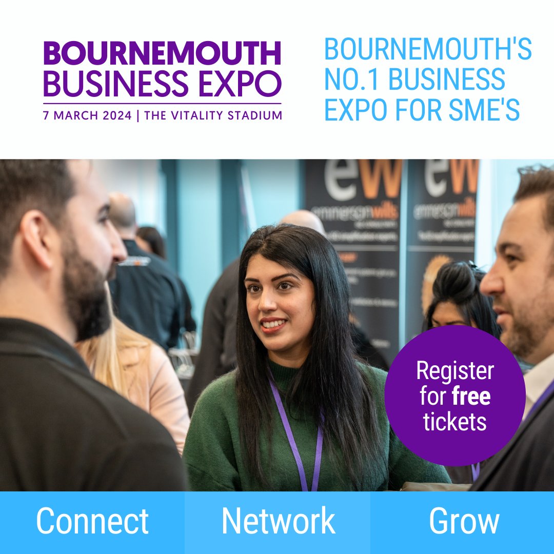 Attending the upcoming Bournemouth Business Expo is the perfect place to meet 2[standno]-3[standno] businesses in one day, all under one roof! Get FREE tickets today or book a stand to help raise your profile in #Bournemouth b2bexpos.co.uk/event/bournemo…