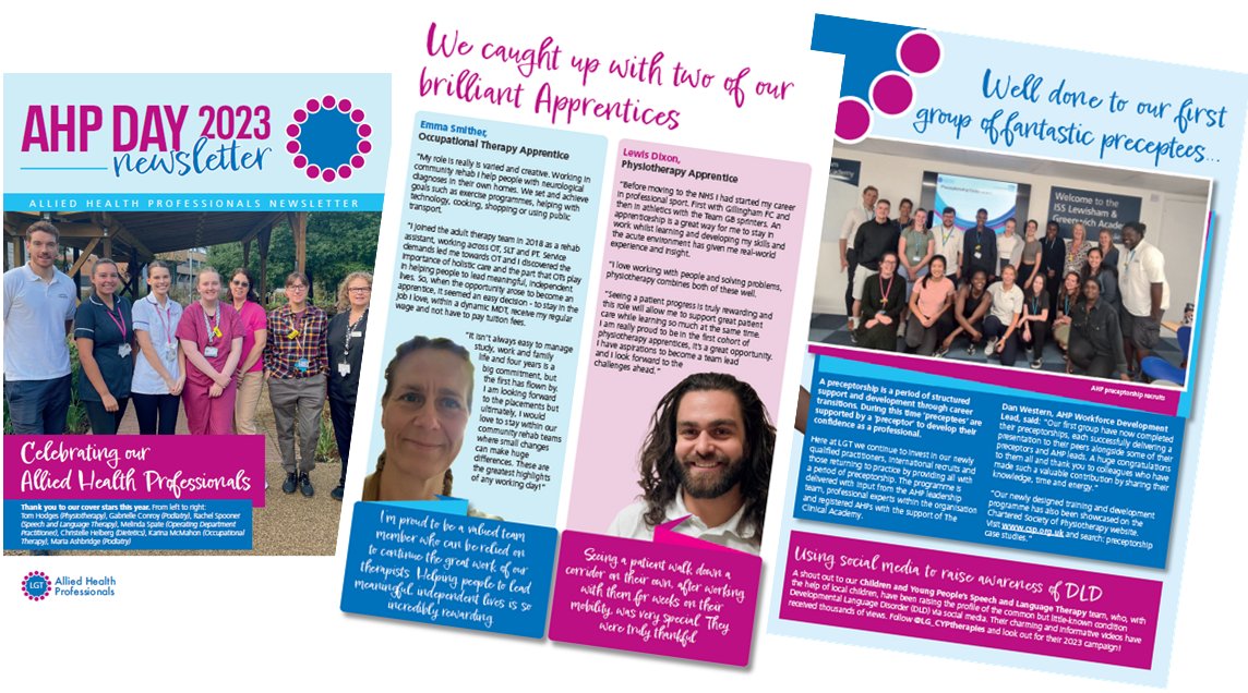 Happy #AHPsDay (we're celebrating today) to all of our dedicated, amazing Allied Health Professionals. In this year's newsletter we meet some of our brilliant apprentices and congratulate our first group of preceptees. We also focus on the innovative work being done across LGT 💙