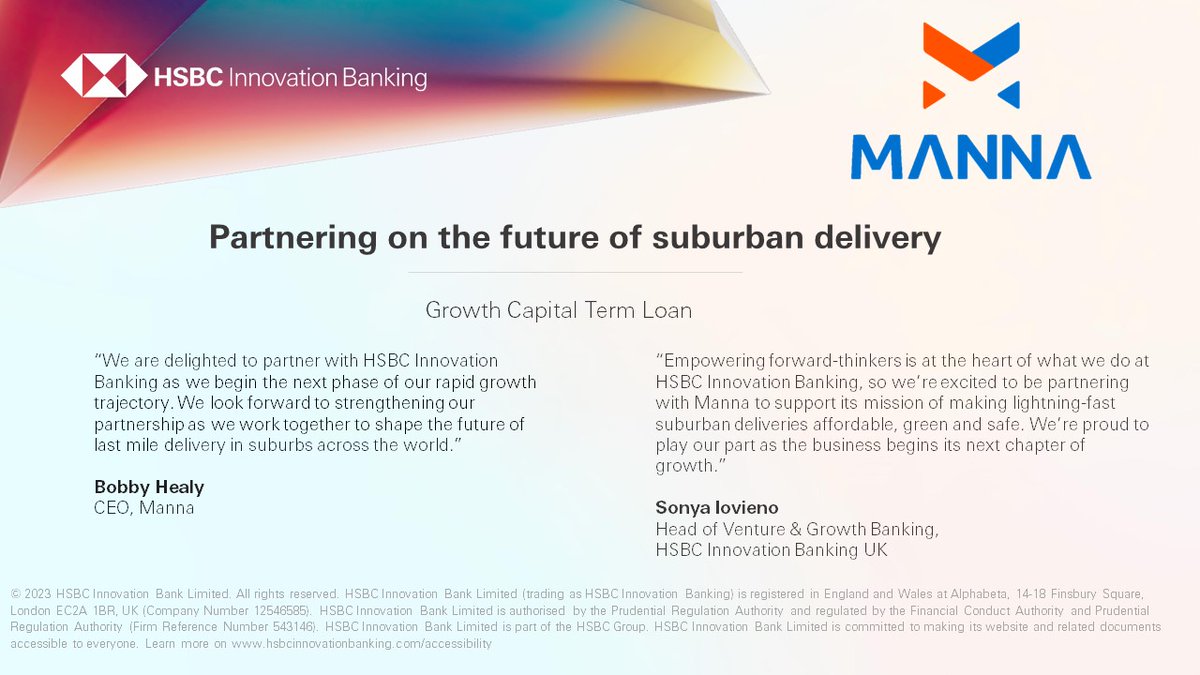 We are pleased to share that our UK Venture &amp; Growth team is supporting <a href="/MannaAero/">Manna Air Delivery</a> and excited to be playing a part in the company's next stage of growth.