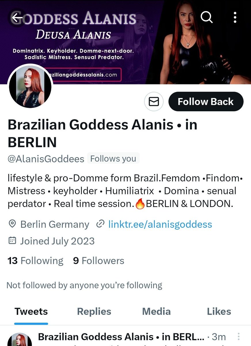 Please don't fall for scams, this is a fake account. See it's spelled wrong. Report @AlanisGoddees Thanks ⛓️