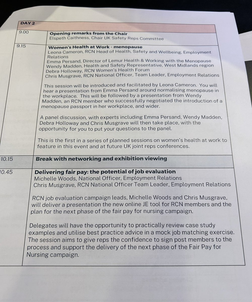 #RCNRep2023 it’s Day 2 ⁦@theRCN⁩ ⁦@uhbtrust⁩ #Menopause #Lead will be starting the day with this discussion. ⁦@SusanPriceRD⁩ ⁦@Bevbaker2305⁩ ⁦@MargaretGarbet6⁩ ⁦@KularRandeep⁩ ⁦@CathiHROD⁩ ⁦@BSoLCNO⁩ ⁦@RCNWestMids⁩ #WomenH