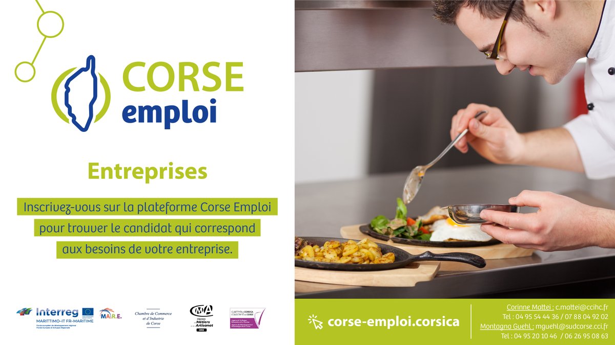 Besoin d'optimiser vos recrutements ?

Faites appel à nos équipes expérimentées ! Publiez votre offre d'emploi et recevez rapidement des candidatures qualifiées. 
Recrutez en toute simplicité : corse-emploi.corsica/fr/login

#Recrutement #RH #Corse #Offredemploi