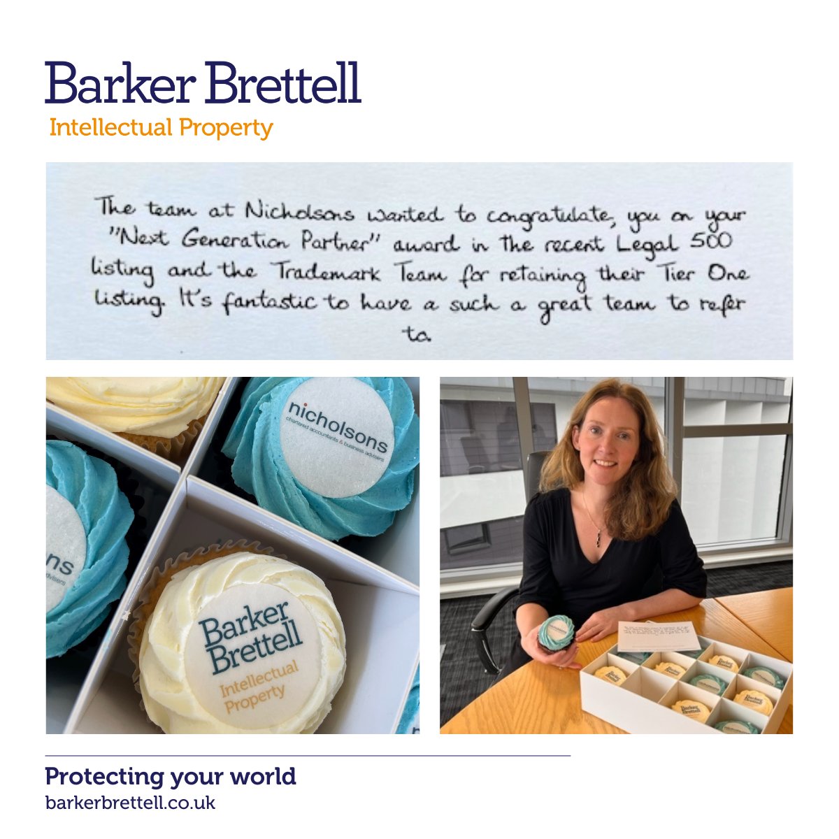 So kind of <a href="/NicholsonsCA/">Nicholsons</a> to send <a href="/RosNewsomeIP/">Rosalyn Newsome</a> and our #TradeMark team cupcakes congratulating them on retaining a Tier One ranking in the latest <a href="/thelegal500/">The Legal 500</a> listing.

Thank you so much – almost unbelievably, the cupcakes were more delicious than they looked. 

#Accountancy #IP