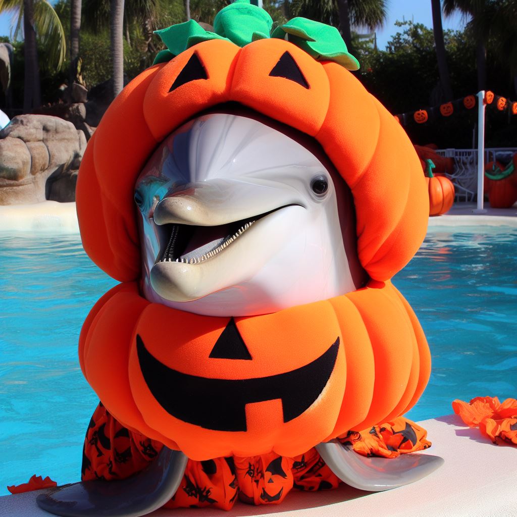 jacobaldridge's tweet image. Wow, the @seaworldresort #SpookyNights Halloween dolphin show is impressive this year!