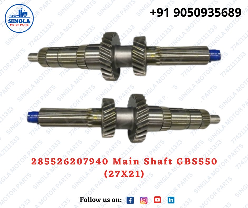 285526207940 Main Shaft GBS550 (27X21)
----
singlamotorparts.com/product/285526…
All types of light commercial and heavy vehicle parts are available here, Call or WhatsApp: +91 9050935689
#SinglaMotorParts #mainshaft #GBS550 #gbs #shafts #truckparts #heavyvehicleparts #spareparts