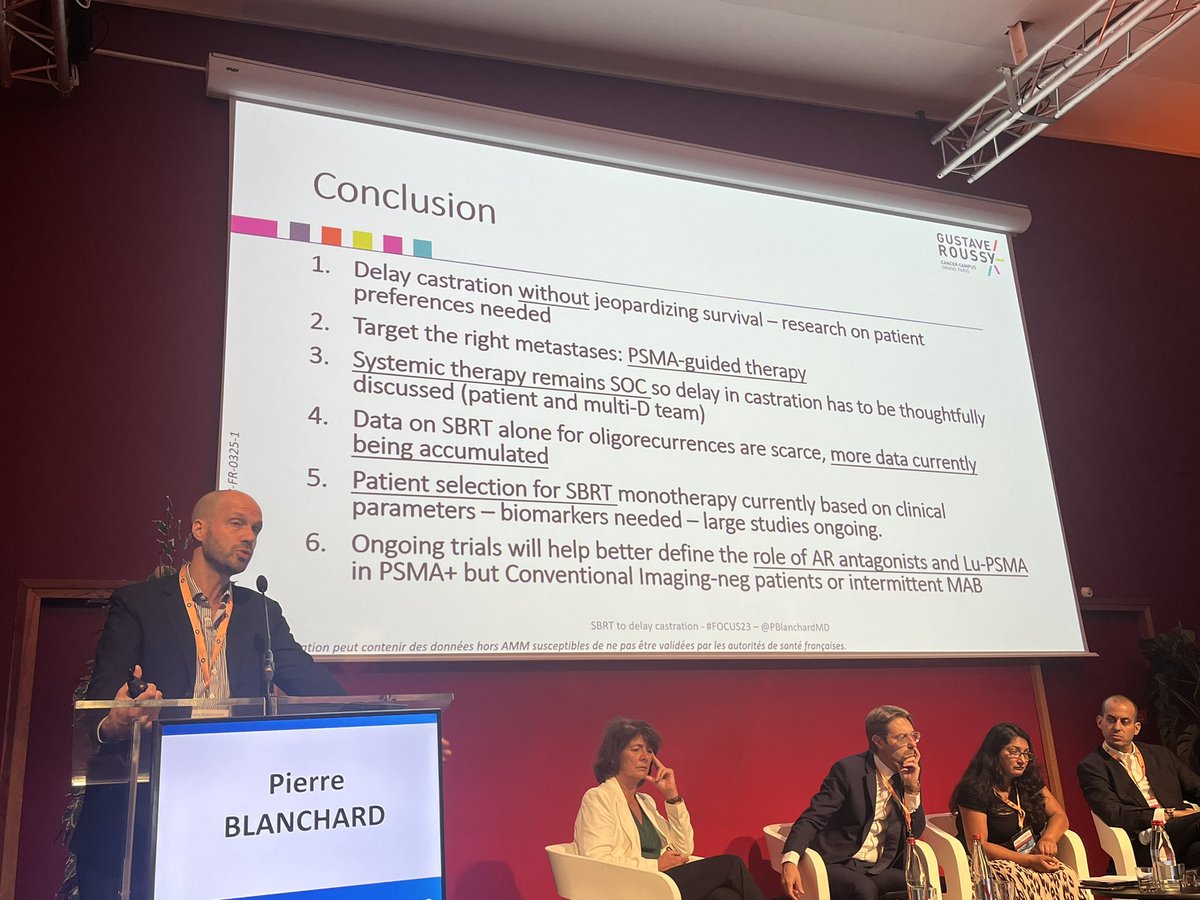 @PBlanchardMD giving a superbe & convincing talk on the best way to use SBRT to delay castration #FOCUS23 @FocusMeeting @ZilliThomas @achoud72 @UrologieParis
