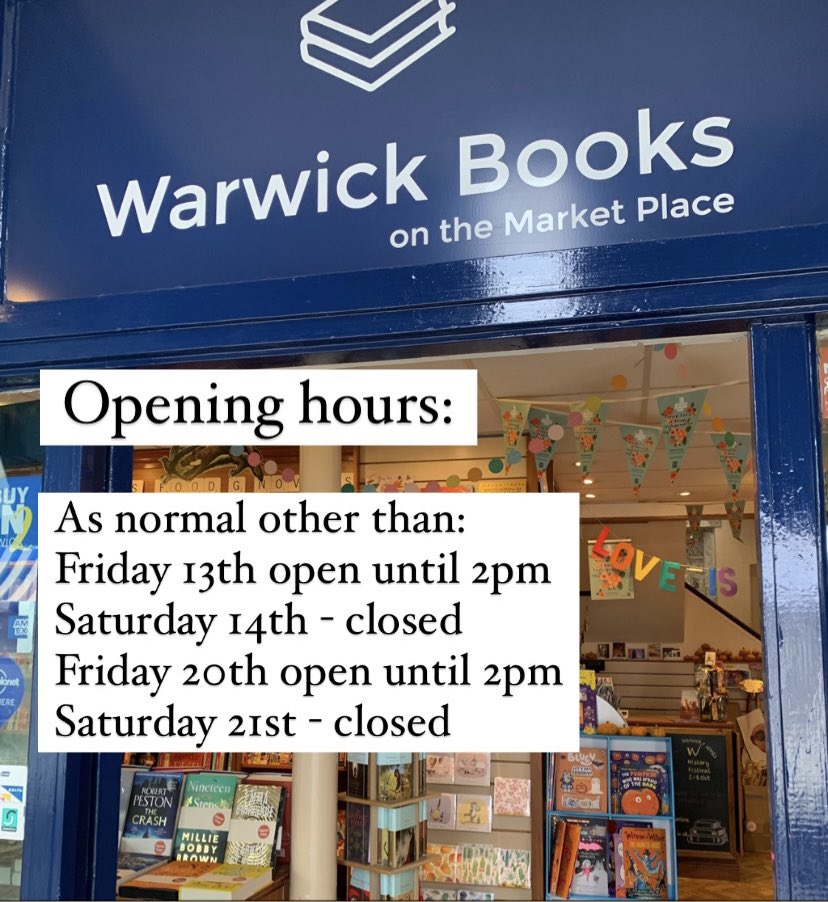 We are so excited for the Mop fair this weekend, hope you all have a great time! Here are the changes to our opening hours 🎡📚