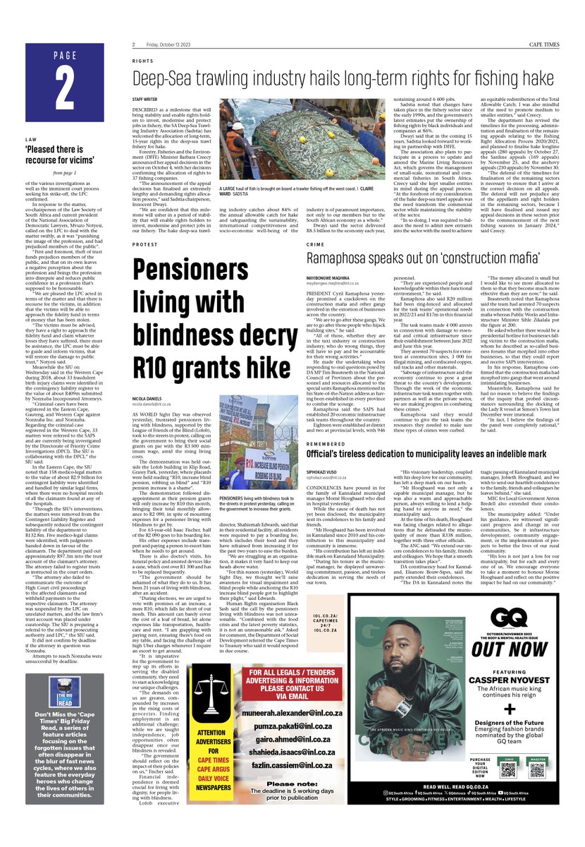 CouncilPractice's tweet photo. CAPE TIMES
#legalpracticecouncil #LPC #CapeTimes https://t.co/YKzwDzoCWG