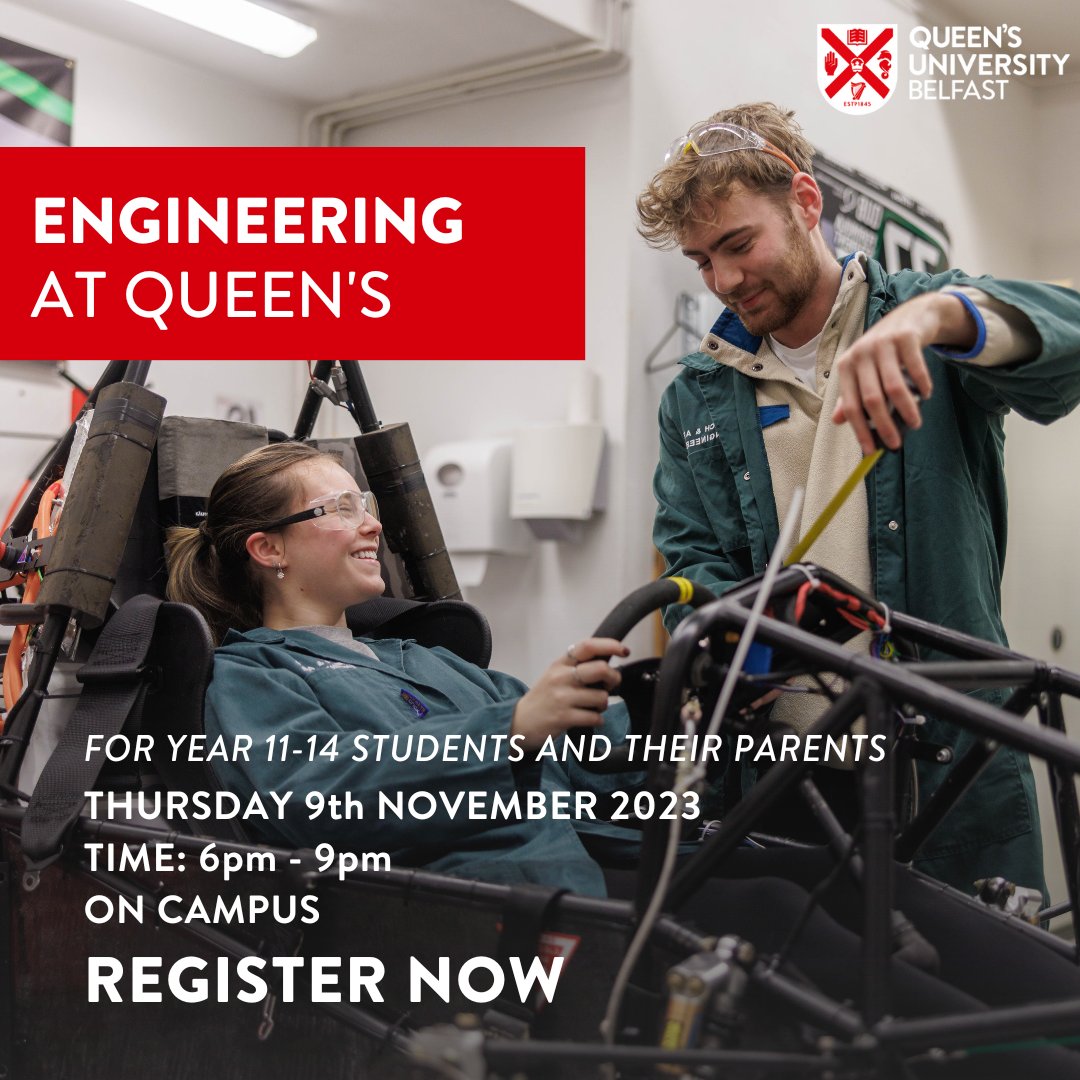 Sian Clifford (@sianclifford17) on Twitter photo Join us for Engineering at Queen's on Thursday 9th November at Queen's University Belfast.
Register here: qub.ac.uk/campaign/eps/u…
<a href="/DevenishCollege/">Devenish College</a> <a href="/DCPveritas/">Dominican College Portstewart</a> <a href="/DownHighSchool/">Down High School</a> <a href="/DromoreHighScho/">Dromore High School</a> <a href="/_Drumragh/">Drumragh Integrated College</a> <a href="/dunclugcollege/">Dunclug College</a>
<a href="/ERCGlengormley/">Edmund Rice College</a> <a href="/enniskillenrgs/">Enniskillen Royal</a> Join us for Engineering at Queen's on Thursday 9th November at Queen's University Belfast.
Register here: qub.ac.uk/campaign/eps/u…
<a href="/DevenishCollege/">Devenish College</a> <a href="/DCPveritas/">Dominican College Portstewart</a> <a href="/DownHighSchool/">Down High School</a> <a href="/DromoreHighScho/">Dromore High School</a> <a href="/_Drumragh/">Drumragh Integrated College</a> <a href="/dunclugcollege/">Dunclug College</a>
<a href="/ERCGlengormley/">Edmund Rice College</a> <a href="/enniskillenrgs/">Enniskillen Royal</a>