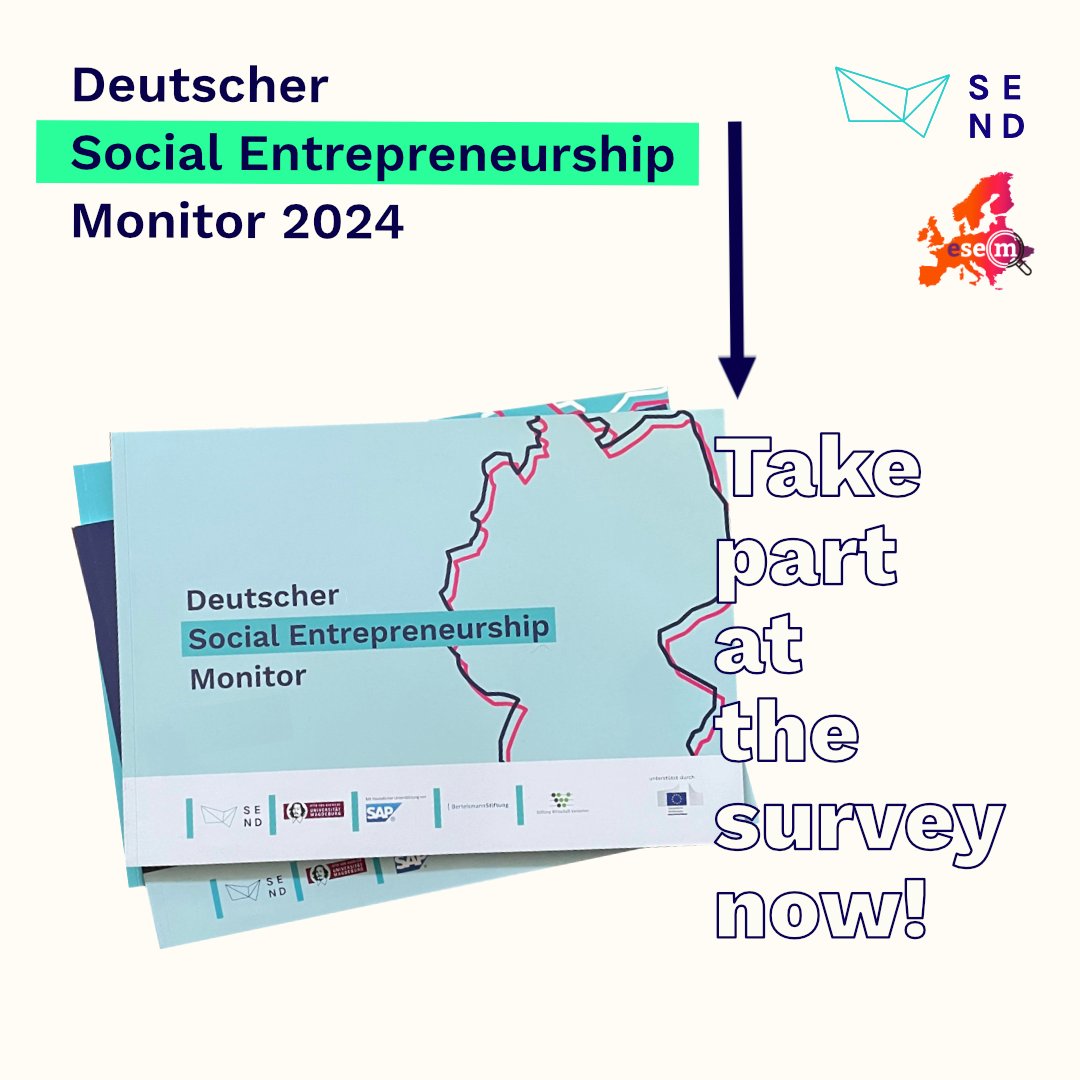 📣 Survey on the DSEM 2024 has started. The German Social Entrepreneurship Monitor (DSEM) collects data & facts from the #SocEnt ecosystem in 🇩🇪, forming an important tool for the sector. Participate now and contribute your experiences. @SEND_ev 🔗 eu1.hubs.ly/H05LbrQ0