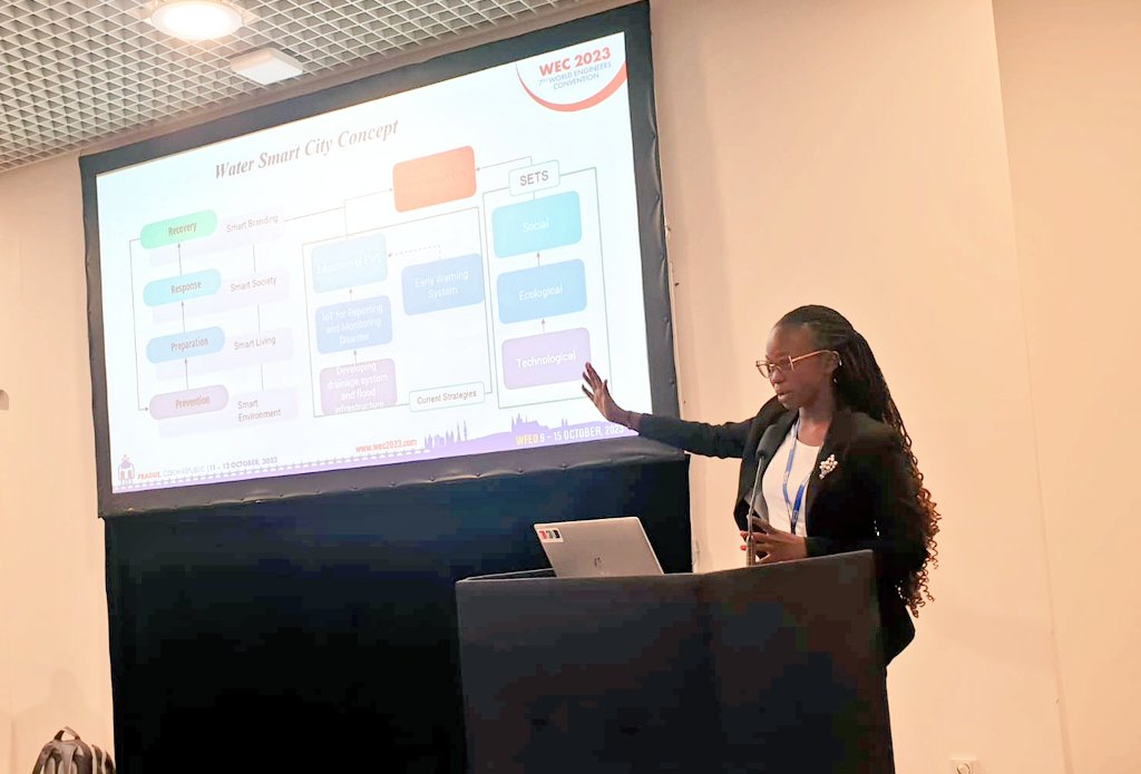 Yesterday at the World Engineers Convention,@WEC2023 I was greatly humbled to present the paper: Flood mitigation strategies in view of climate change in Africa. The paper focused on key smart solutions to flooding like smart drainage systems among others.
