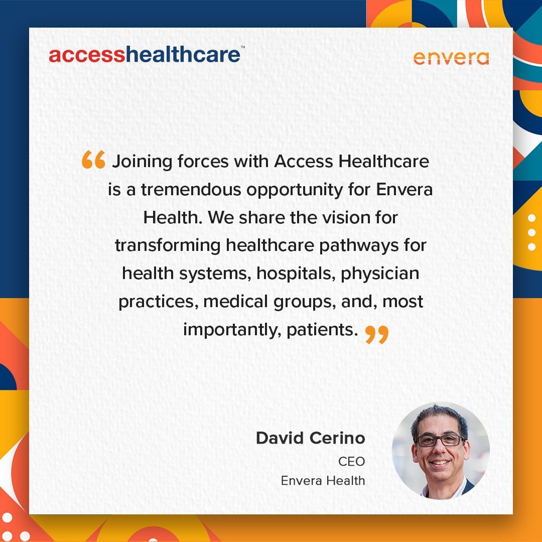 Access Healthcare (@getahsolutions) on Twitter photo From strategy to success: Our leaders share their views on <a href="/GetAHSolutions/">Access Healthcare</a> acquiring <a href="/enverahealth/">Envera Health</a>. Read the quotes from our Chairman and CEO - Anurag Jain, Founder and vice Chairman, Vardhman Jain, and Envera Health's CEO David Cerino From strategy to success: Our leaders share their views on <a href="/GetAHSolutions/">Access Healthcare</a> acquiring <a href="/enverahealth/">Envera Health</a>. Read the quotes from our Chairman and CEO - Anurag Jain, Founder and vice Chairman, Vardhman Jain, and Envera Health's CEO David Cerino