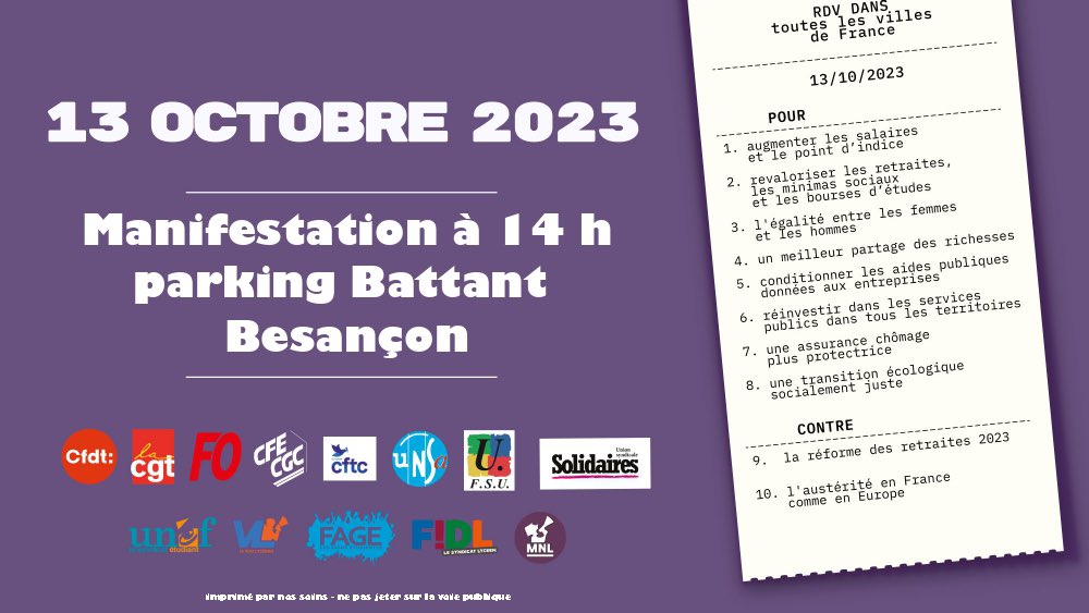 SNUippFSU25's tweet photo. Rappel des rdv du jour dans le Doubs! https://t.co/i2FYkoLmEw