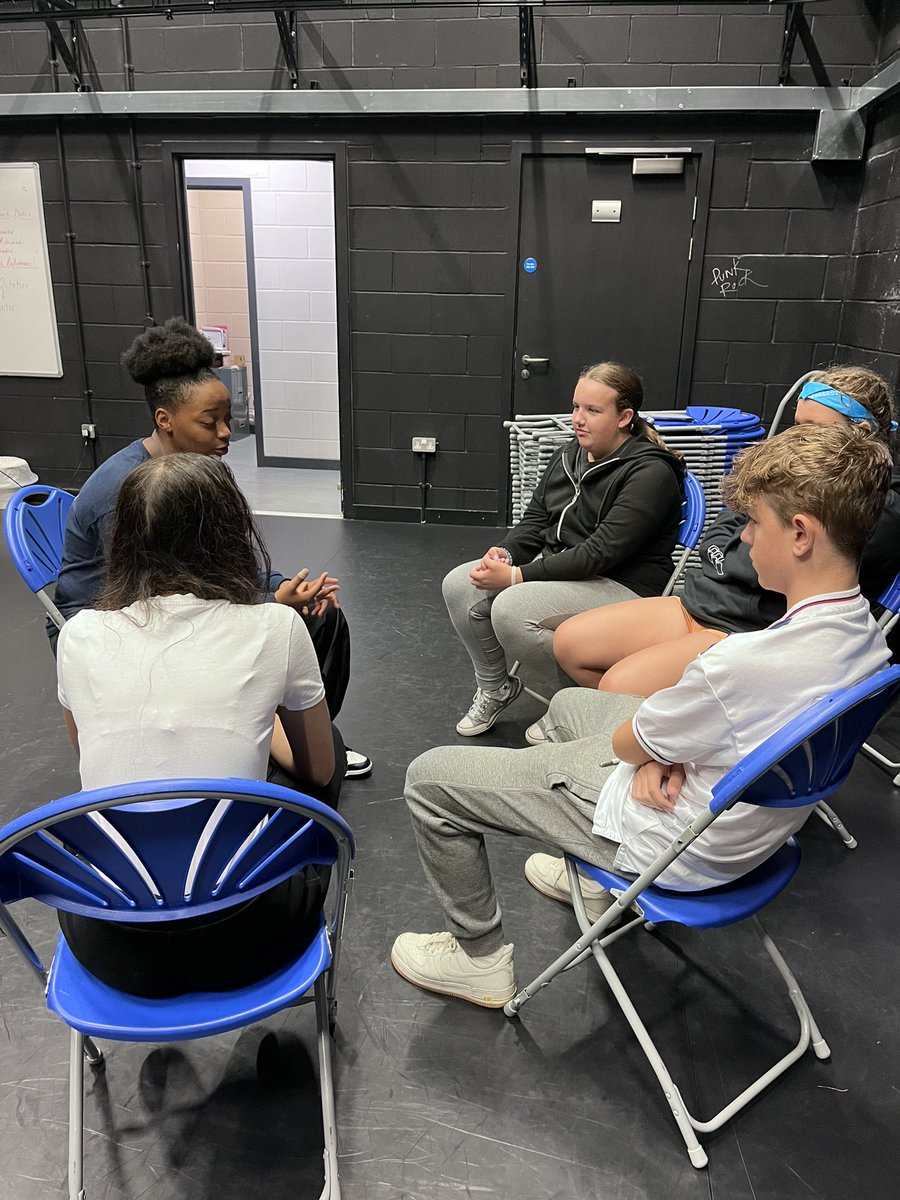 The Drama mentors are helping with the Year 11’s Devising performances in the Westbrook Theatre this morning. They are guiding them with their ideas. Fantastic watching them inspire 
 the GCSE students!