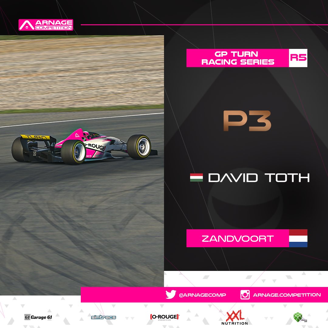 🥉 Another podium finish for David!

For the 5th round of the GP Turn Racing Series at Zandvoort, 🇭🇺 David Toth took 3rd place!

He is currently 2nd in the championship!
