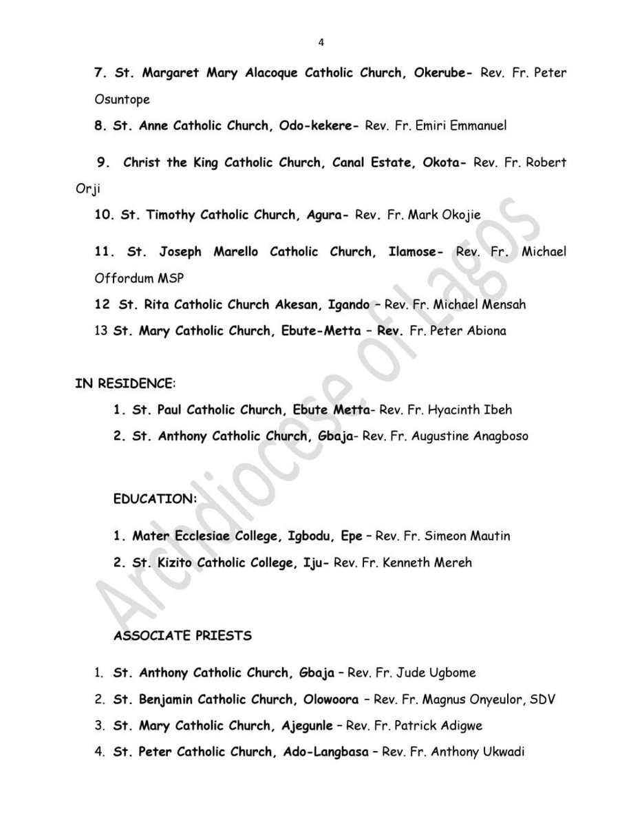 Lag_archdiocese's tweet photo. To all Priests and Religious working in the Archdiocese of Lagos. https://t.co/q0xEhFohs2