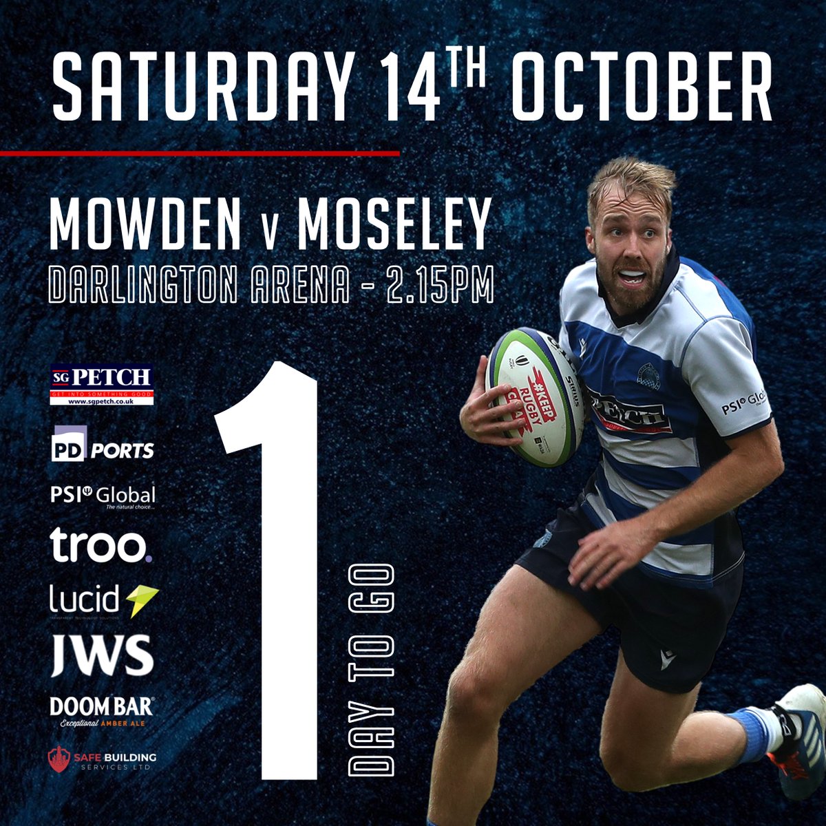 MowdenPark's tweet photo. 🔵 1 Day To Go 🔵

🗓 Saturday 14th October
🏉 Mowden Park v Moseley
🏆 National One
🏟 The Darlington Arena
🕒 2.15pm Kick Off

🎫 Tickets 👉 https://t.co/t4aHsuXuqY

#MowdenFamily #ComeOnPark https://t.co/KqpY8jOM2W