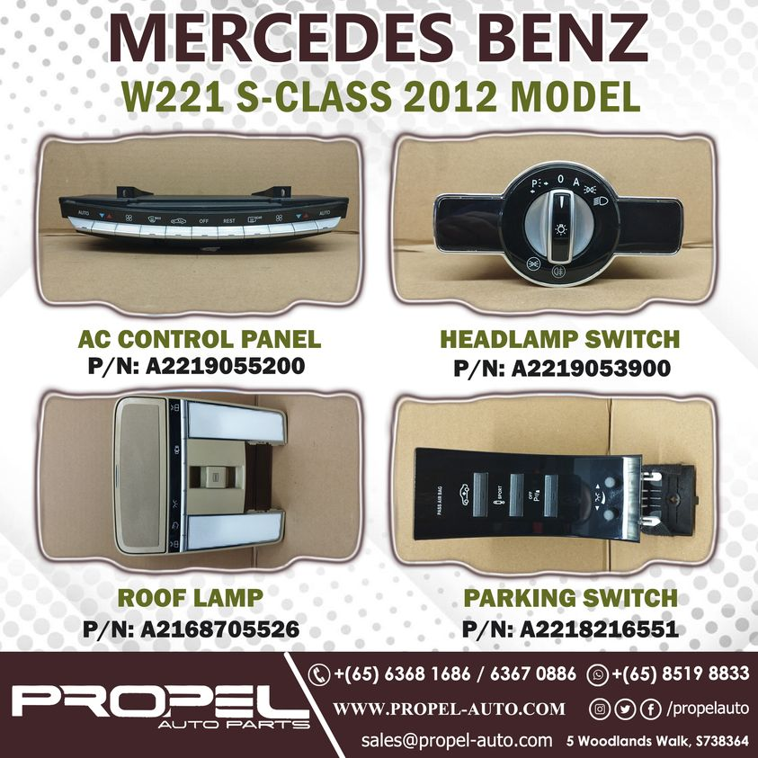 propelauto's tweet photo. Mercedes W221 S-Class Interior Electrical Switches #OnSale
Shop Genuine PreOwned Car Spares at #PropelAutoParts
#W221 #S300L #S350L #Singapore #ScrapCars #Switches #Accontrolpanel, #HeadlampSwitch #Rooflamp #ParkingSwitch #Mercedes #MercedesParts #Interior #Carparts #ShopNow https://t.co/mYNNb6K1t5