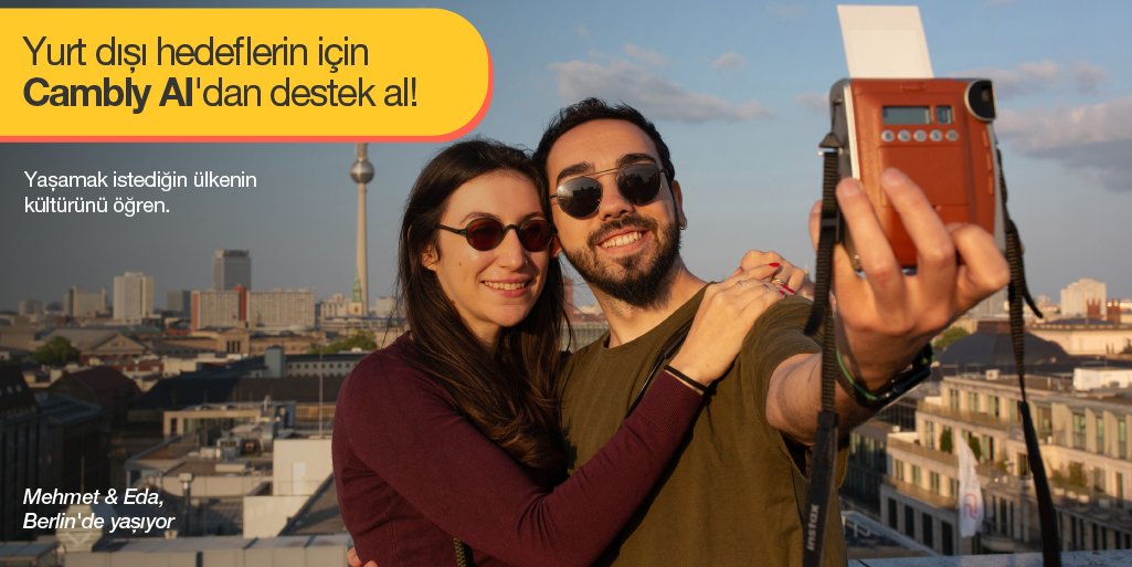 İngilizce artık bir engel değil, çünkü Cambly'de ücretsiz ve sınırsız İngilizce pratik yapmanı sağlayan yapay zeka destekli öğrenme asistanı Cambly AI var! 🤖  

Hayal ettiğin okula gitmek için dil sınavlarına hazırlanmak, kariyerin için İngilizce iş mülakatlarına girmek, yeni