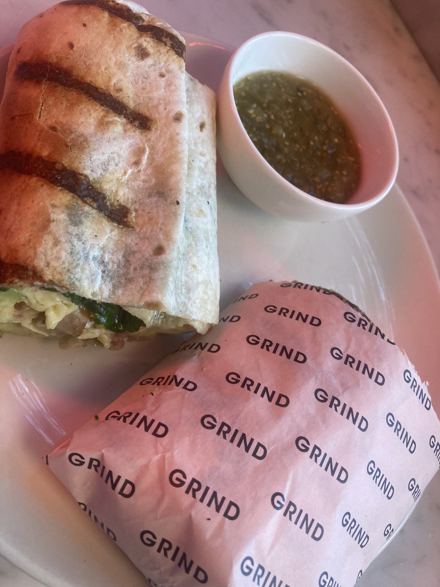 Pre @Coverpoint_Food strategy day breakfast at @grind #shoreditch - the original and still the best. Very tasty breakfast burrito - now ready to plan the year ahead