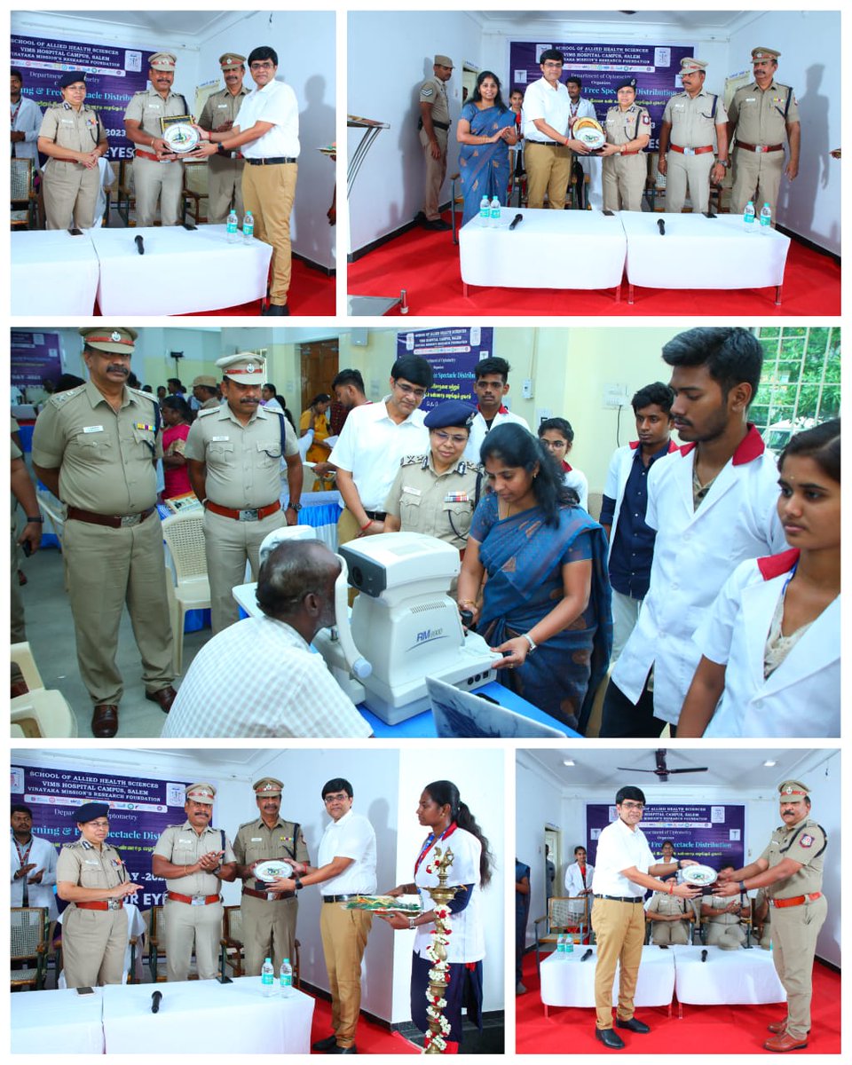sahsvmrfsalem's tweet photo. As a part of World Sight Day celebration Department of Optometry organized Free Eye screening and spectacle distribution for the Police officials and their families.
#WorldSightDay2023 #freescreening #CompleteHealthCheckup #awareness #optometry https://t.co/YkQYZedaSN