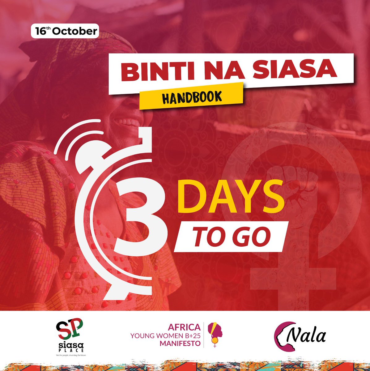 📆 Only 3 Days Left! We're getting closer to the big day - the 'Binti na Siasa' Handbook Launch on Monday, October 16th! The excitement is building! 🚀💃 #3DaysToGo #BintiNaSiasa #CountdownToLaunch #iamnala