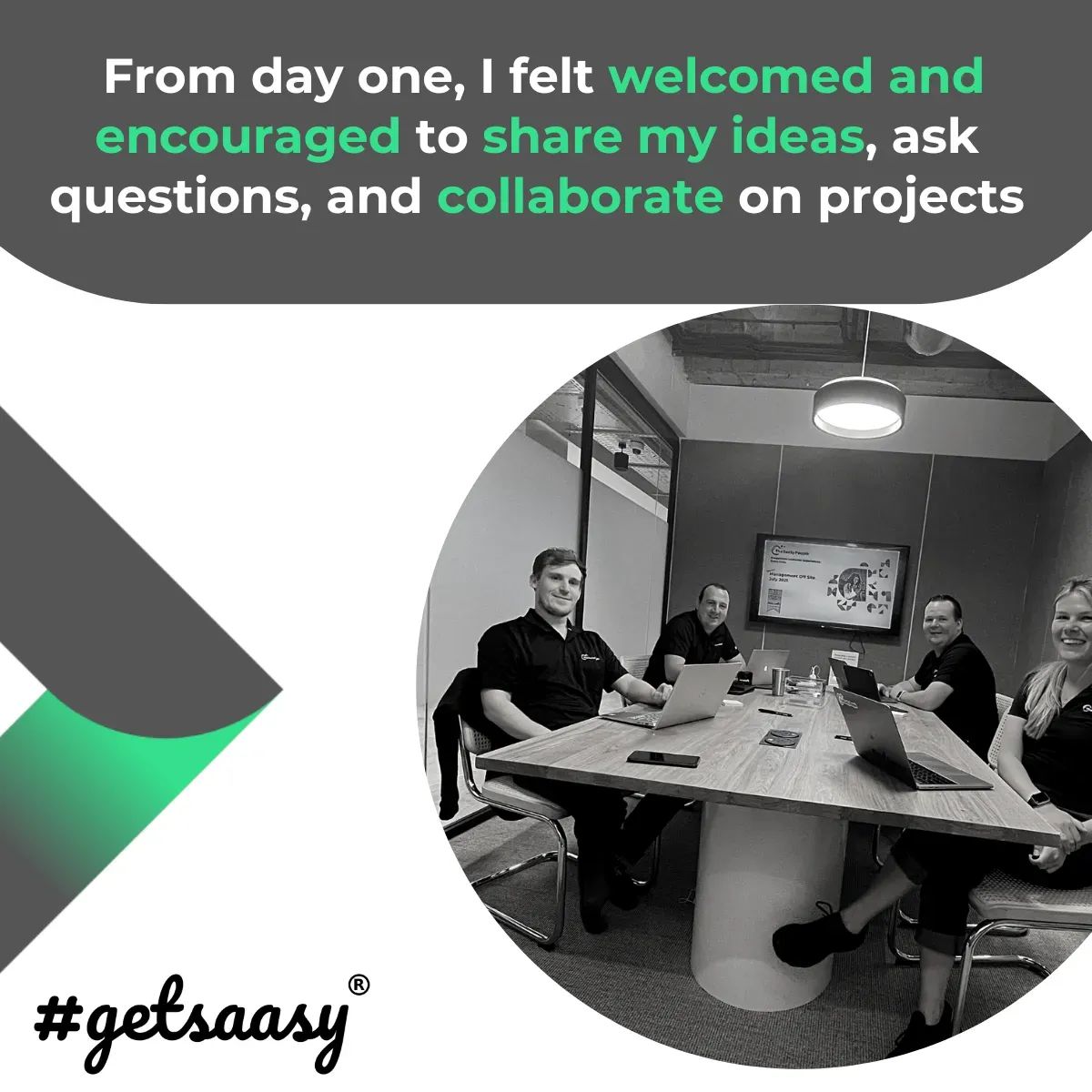 The collaborative and supportive culture at SaaSy has made all the difference in my work life. From day one, I felt:

⭐Encouraged
⭐Able to ask questions
⭐Valued
⭐#worklifebalance is understood
⭐Overall #jobsatisfaction achieved

#getsaasy #happyfriday #employeereview
